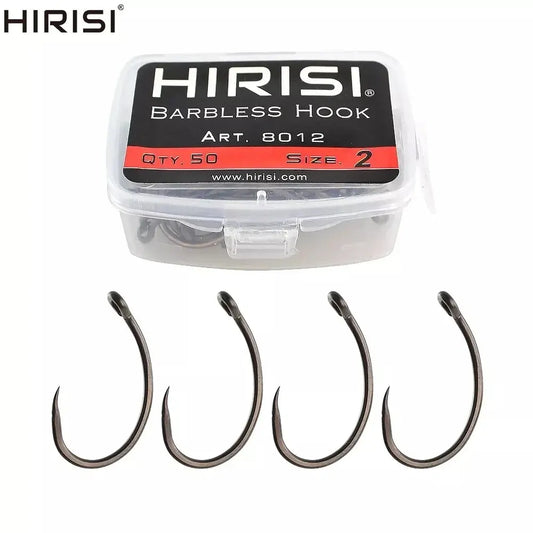 50Pcs Coating High Carbon Stainless Steel Barbless Hooks 8012 Fishing Hook Fishing Tool Accessories