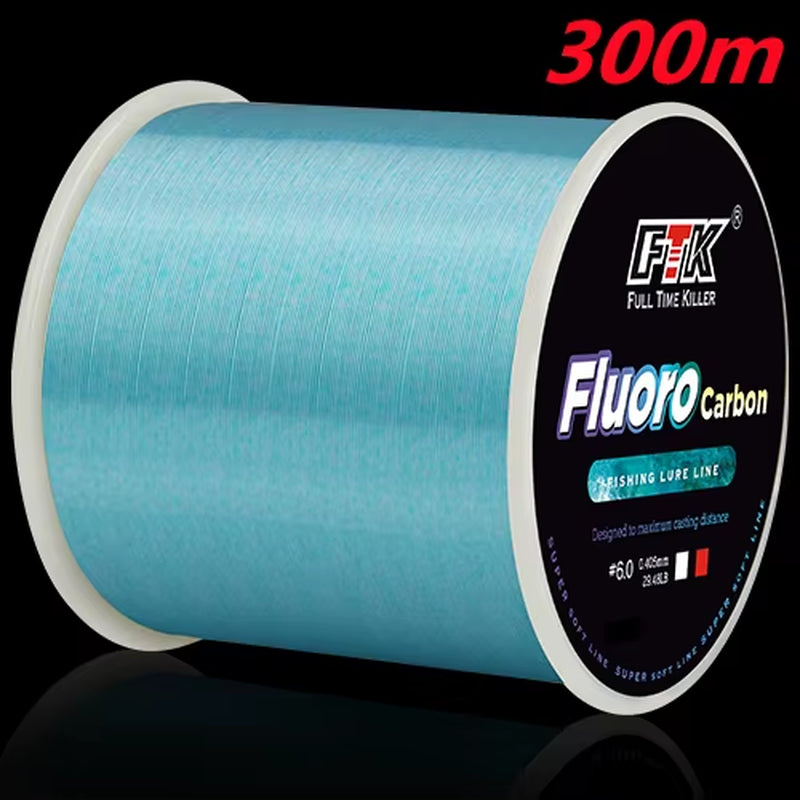 Invisible Fluorocarbon Coated Fishing Line, 300/500M, 0.20mm-0.50mm, 4.13LB-34.32LB, High Strength Spotted Line