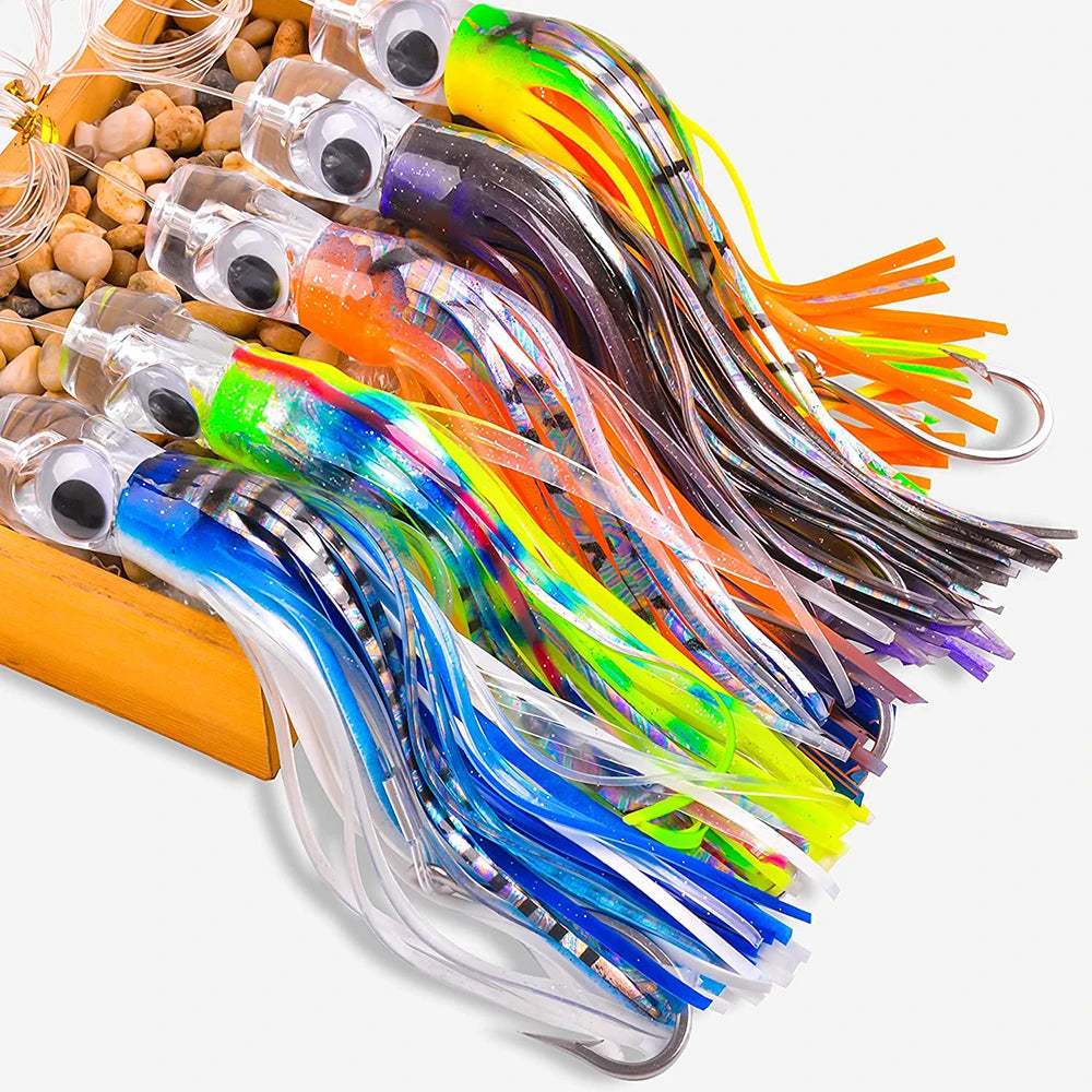 68G/108G Trolling Lure Marlin Tuna Mahi Dolphin Durado Wahoo Shark Skirts Big Game Leader Fishing Rigs Deep Sea Fishing Lure