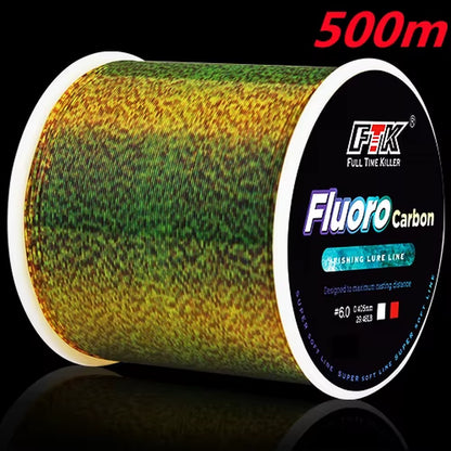 Invisible Fluorocarbon Coated Fishing Line, 300/500M, 0.20mm-0.50mm, 4.13LB-34.32LB, High Strength Spotted Line