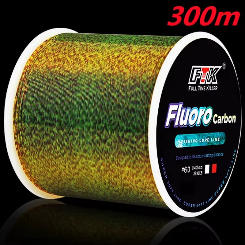Invisible Fluorocarbon Coated Fishing Line, 300/500M, 0.20mm-0.50mm, 4.13LB-34.32LB, High Strength Spotted Line