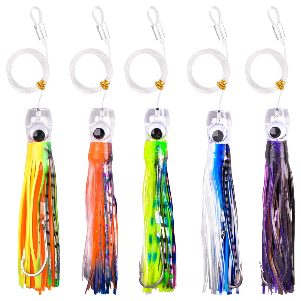 68G/108G Trolling Lure Marlin Tuna Mahi Dolphin Durado Wahoo Shark Skirts Big Game Leader Fishing Rigs Deep Sea Fishing Lure