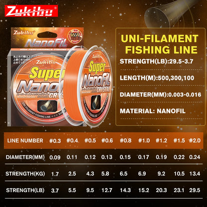 2025 Winner Nanofil Orange - High-Quality Smooth Thin Fishing Line for Spinning Reels by The Line Laboratory