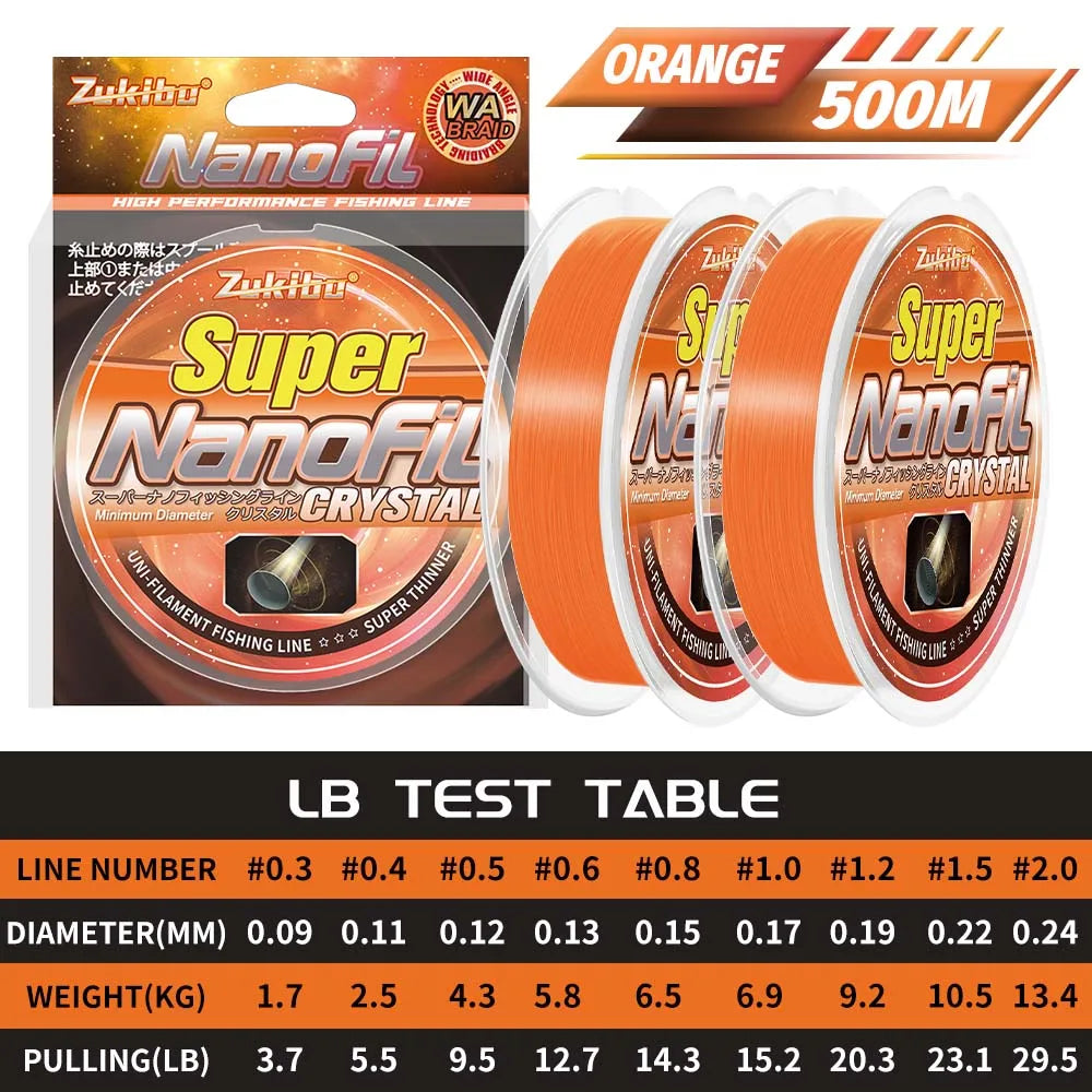 2025 Winner Nanofil Orange - High-Quality Smooth Thin Fishing Line for Spinning Reels by The Line Laboratory