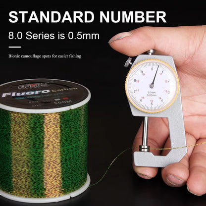 Invisible Fluorocarbon Coated Fishing Line, 300/500M, 0.20mm-0.50mm, 4.13LB-34.32LB, High Strength Spotted Line
