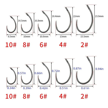 50Pcs Coating High Carbon Stainless Steel Barbless Hooks 8012 Fishing Hook Fishing Tool Accessories